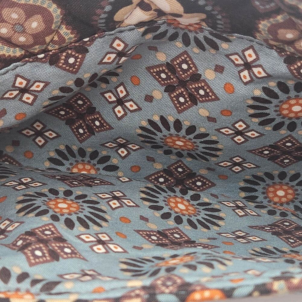 Vera Bradley Floral Canyon Pattern Crossbody Purse Bag Brown  6.5" x 9.5" x 1.5" - Picture 12 of 16